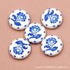 Retro Blue Porcelain-Style Acrylic Beads for DIY Jewelry
