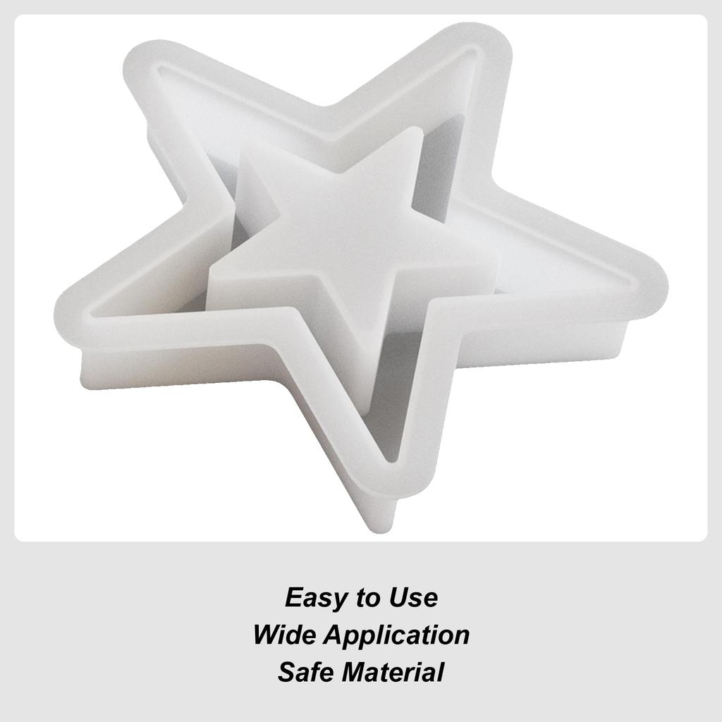 Star Candle Mold Moulds Ornament Decoration Christmas Silicone Molds For Baking Candy Making Tree Ornament Soap Cake Holiday