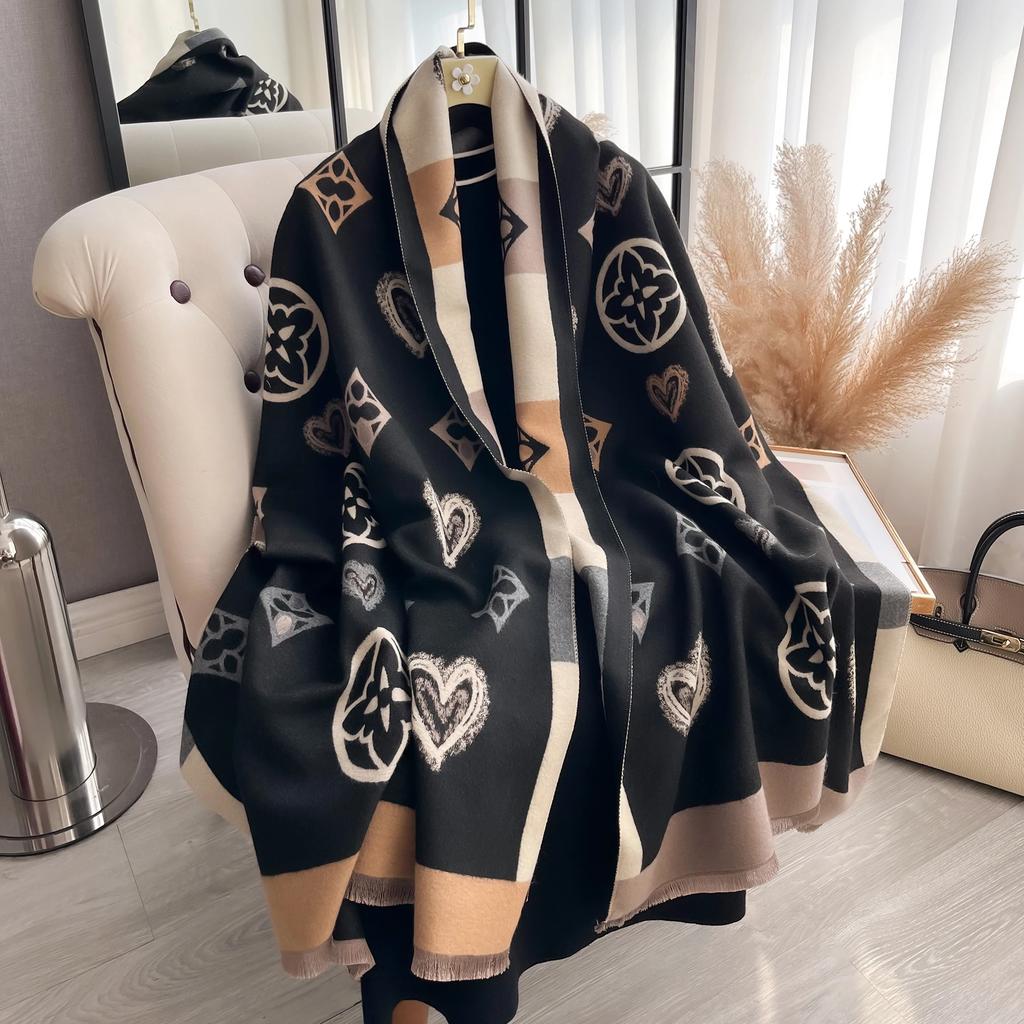 Luxury Cashmere Love Scarf Winter Women Pashmina Shawls Warm Blanket Wraps Female Foulard Bandana Brand Thick Scarves Hijab New