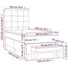3137829 vidaXL Lit à sommier tapissier avec matelas Noir 100x200 cm Velours