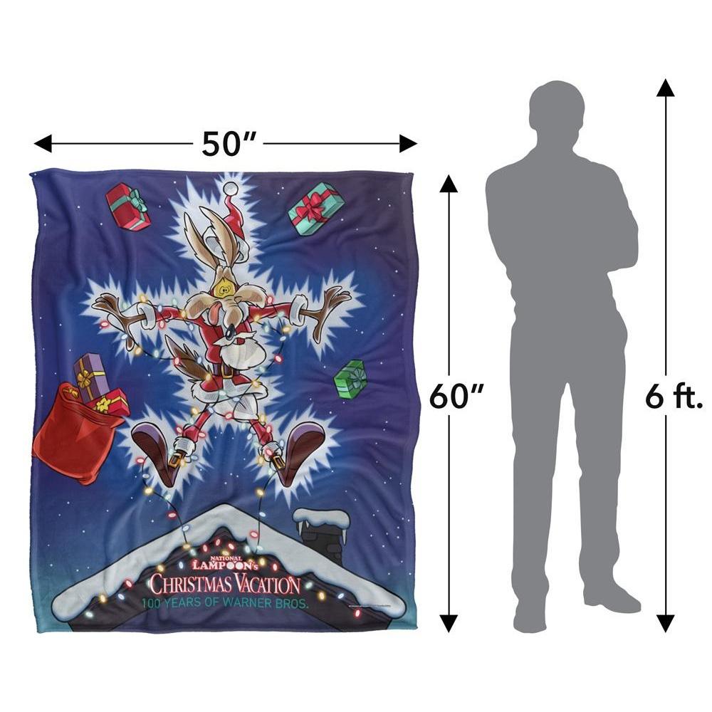 Warner Bros Christmas Vacation Silky Wile E Coyote Supersoft Blanket