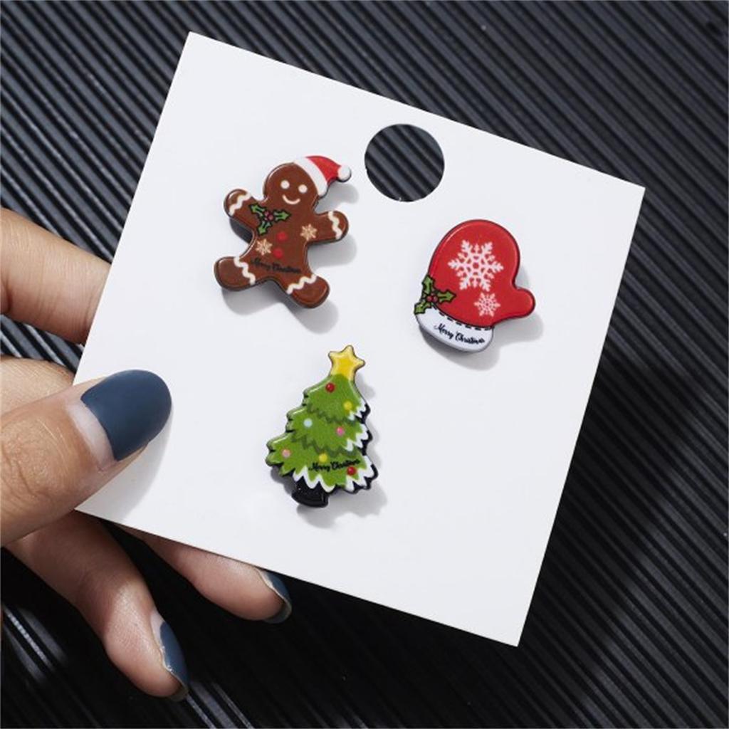 3/4pcs/set Christmas Badge Brooches Exquisite Santa Claus Tree Bell Elk Snowflake Enamel Brooch Pins For Women Men New Year Gift