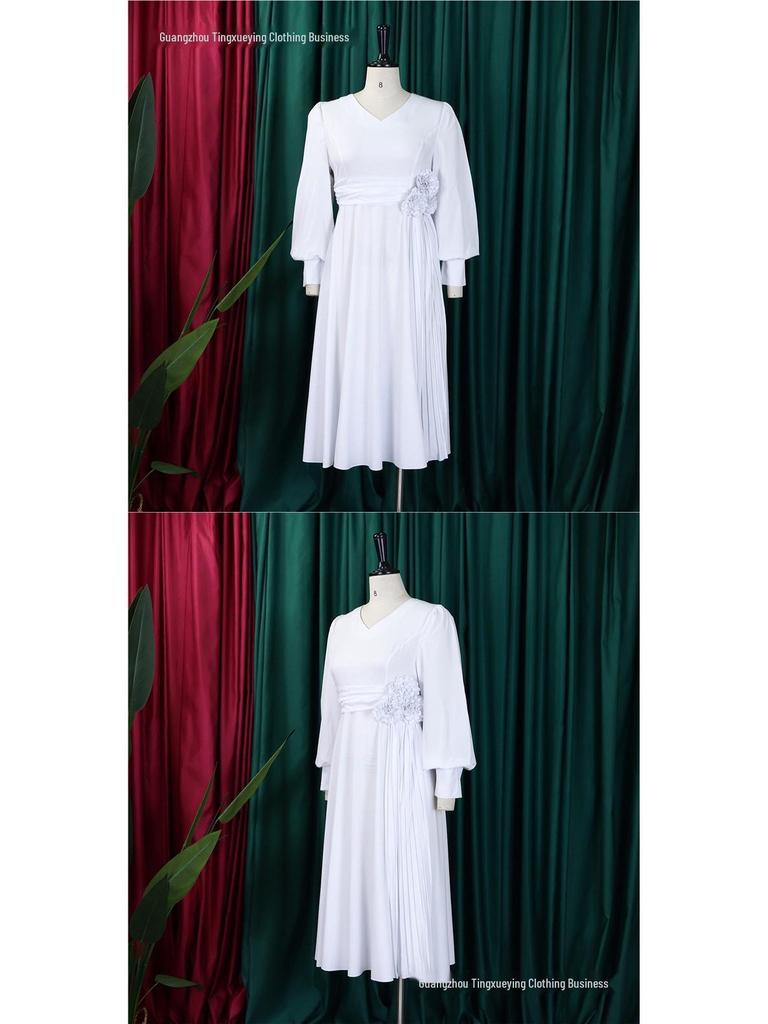Elegant Solid Color Plus Size A-line Skirt with Fashionable Spring European & American Style