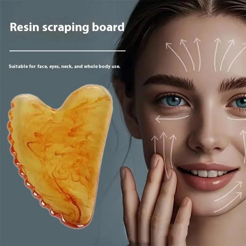 1 Stück Harz Gua Sha Schaber Gesichtsmassagegerät Werkzeug Guasha Massagebrett Facelifting Schlanker Schaber Schabplatte
