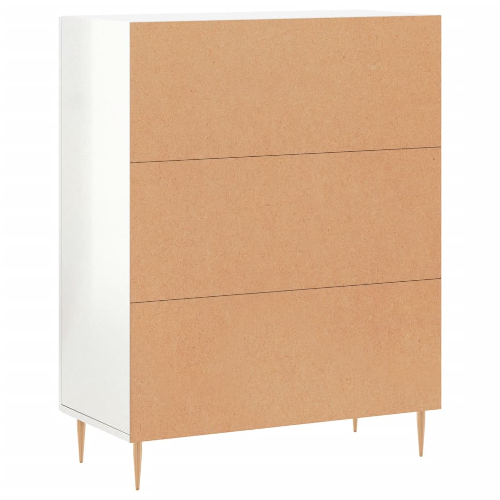 Sideboard High Gloss White 69.5 x 34 x 90 cm Engineered Wood