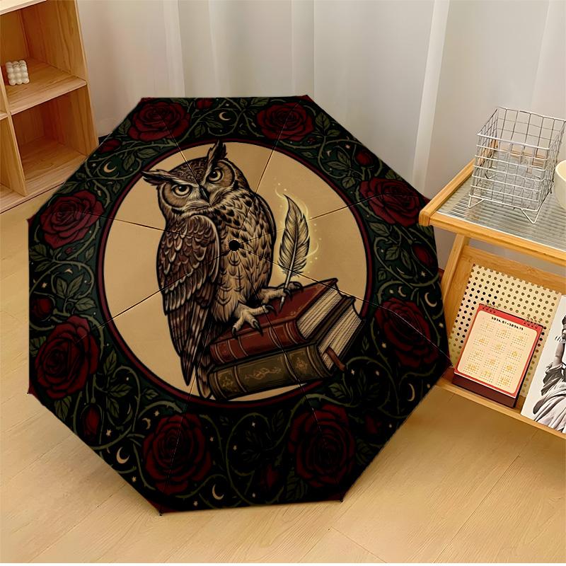 

Owl in Starry Night (2) Printed umbrella windproof folding umbrella portable sun and rain umbrella suitable for gifting