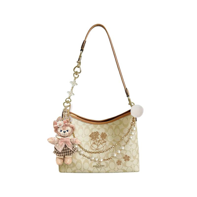 

COACH shoulder bag [Customized bag] Laurel 31 commuter large-capacity detachable strap hobo armpit printed bow Starburst Embroidery Basic Set коричневий