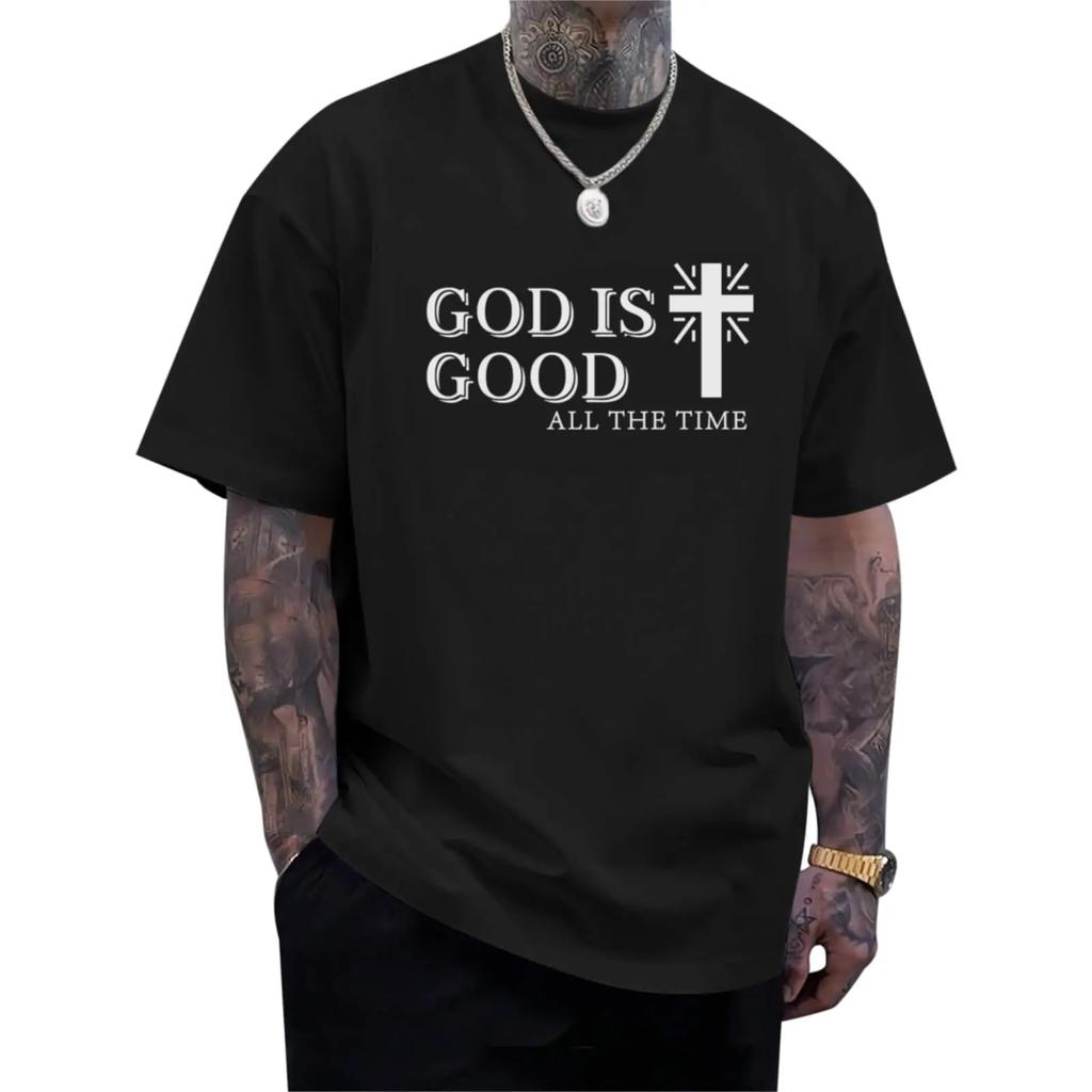 God Is Good Shirt Christian Jesus Cross T Shirts for Men Religious Faith Inspirational Vintage Oversized Graphic Tees