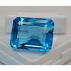 Topaz Natural Albastru Brazilia Tăietură Smerald 20-22 Ct Piatră Prețioasă Frumoasă Certificată