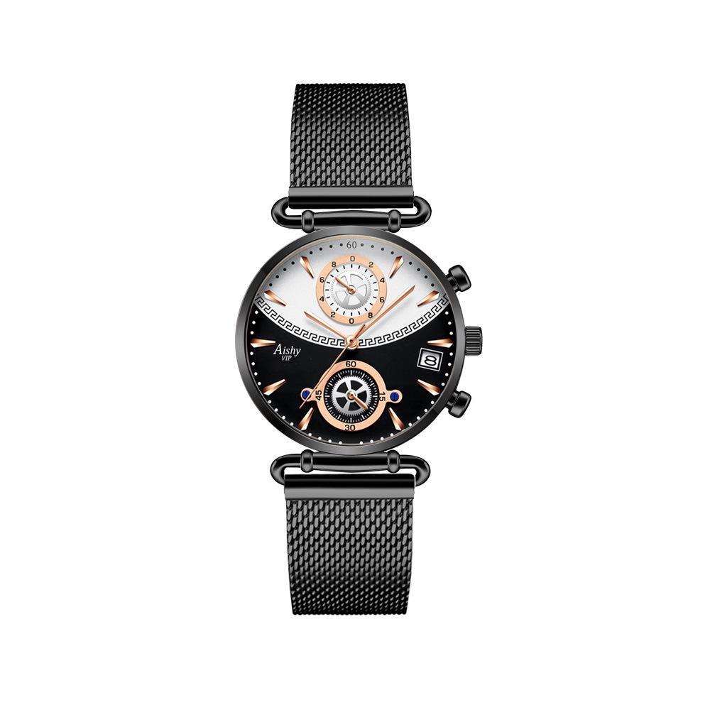 Aishy Waterproof Stainless Steel Couple Quartz Watches - Hot-Selling New Model for Students