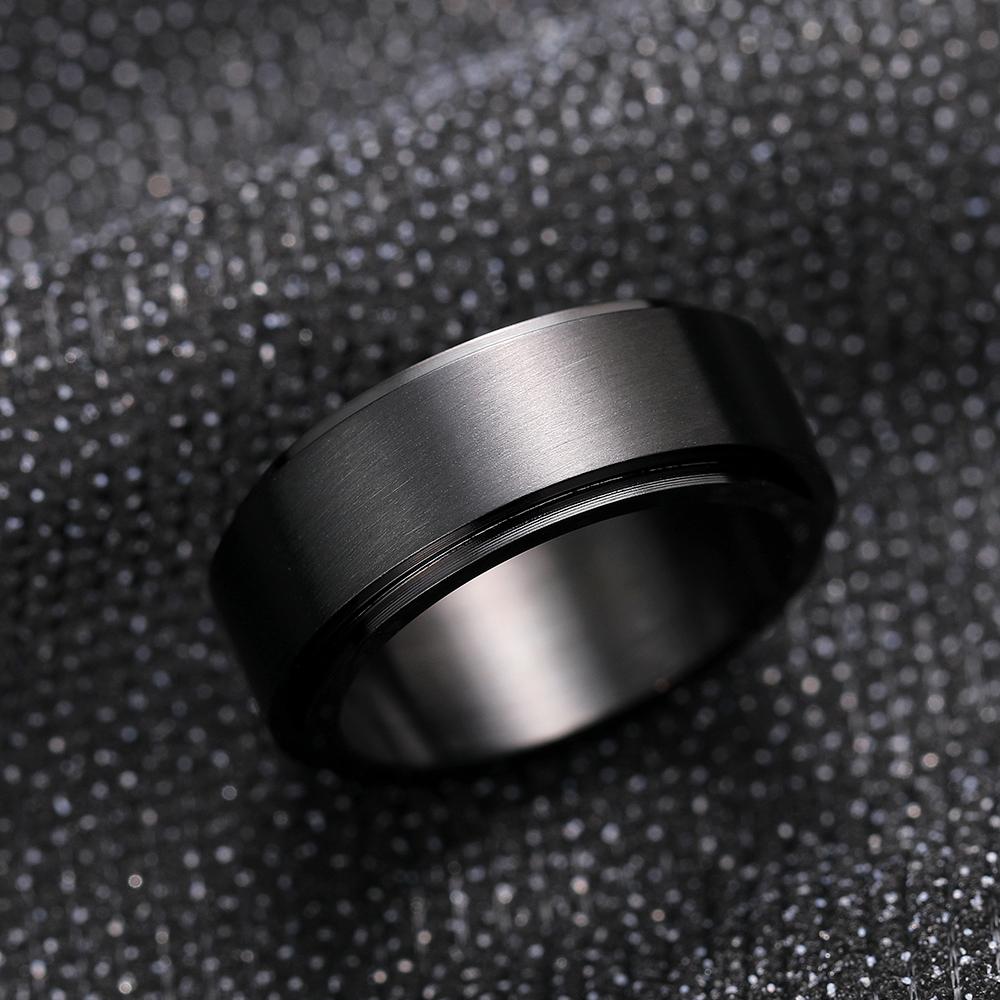 Huitan Fashion Stainless Steel Rings for Men Accessories Men's Simple Band Rings