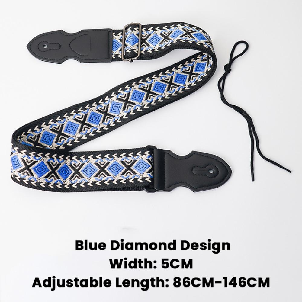 Ethnic Style Guitar Crossbody Strap Embroidery Ukulele Straps Belt Durable Guitar Strap Bass