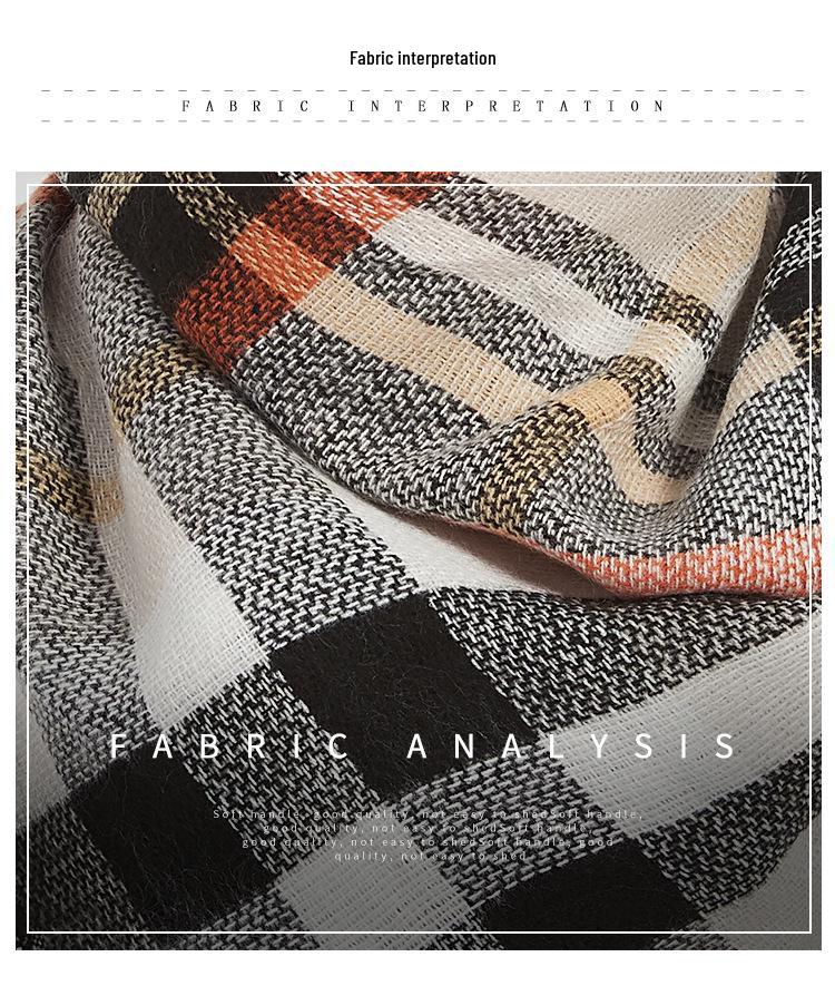 Sciarpa a scialle triangolare a quadri in finto cachemire stile europeo americano - Scaldacollo alla moda versatile per primavera, autunno, inverno