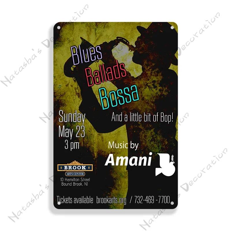 Classic Blues Metal Tin Sign Music Metal Poster Garage Cafe Wall Decor Old Fashion Metal Plaque Vintage Poster Wall Plate