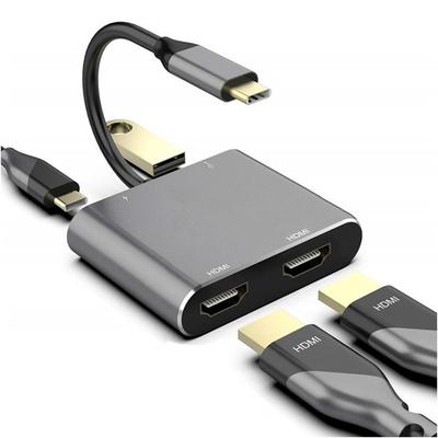 4in1 USB C Hub Type C To Dual HDMI 4K Adapter for Switch Phone ROG Tablet Multi Screen Display Dock