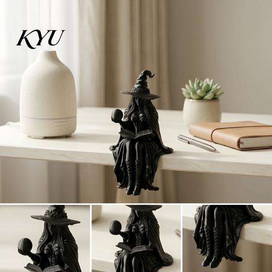 Gothic Witch Figurine 3D Printed Fortune Teller Figurine, Halloween Mystic Gypsy Statue for Shelf Unique Holiday Gift Tabletop Display, Sculpture with
