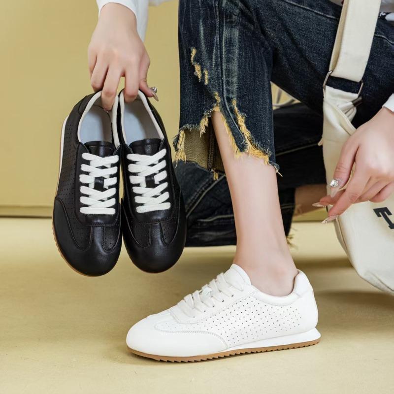 Atmungsaktive Schuhe, Damen vielseitige Schuhe mit weicher Sohle, Perforierte Schuhe, Flache Sport- und Freizeitschuhe