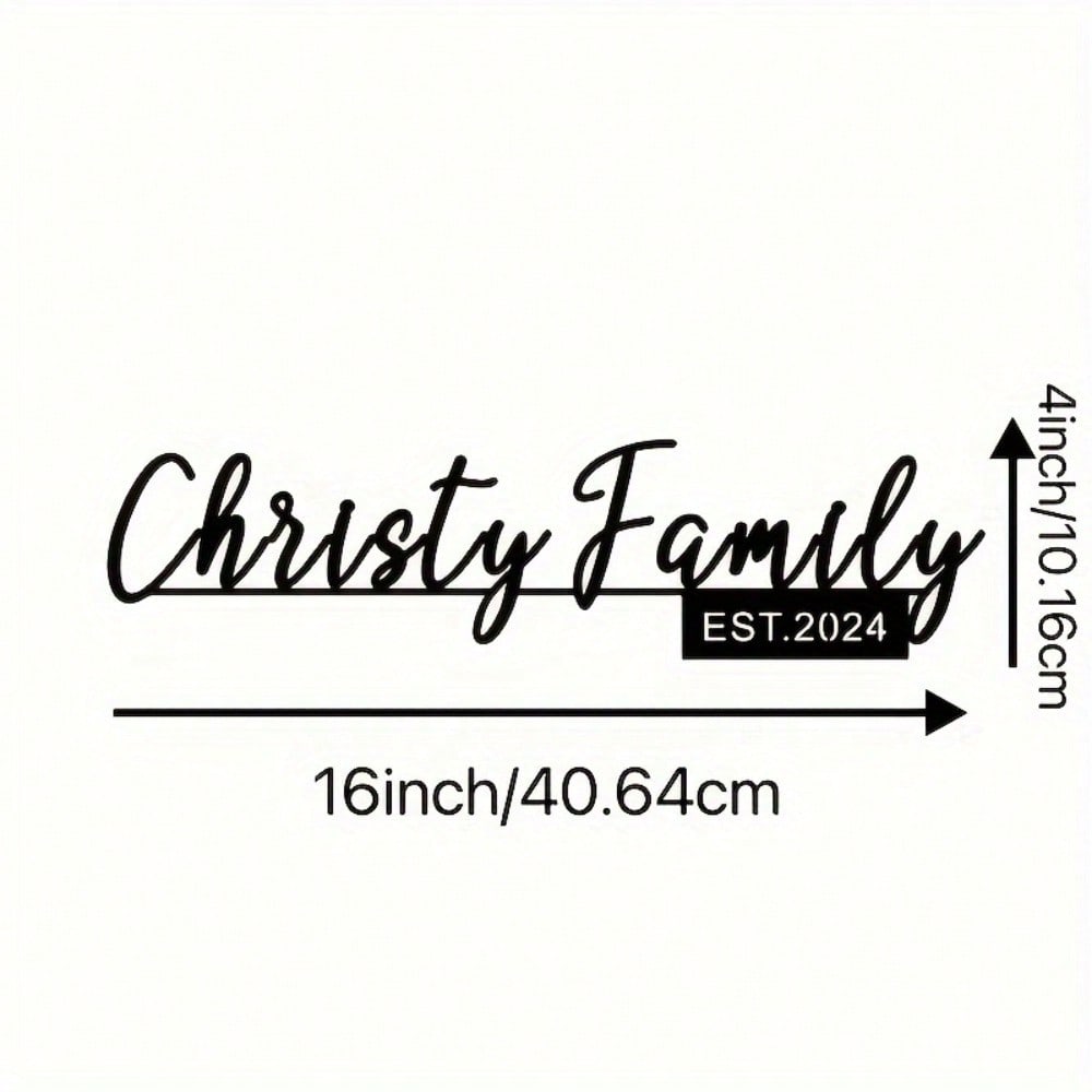 Custom Metal Family Name Sign Wall Art Personalized Calligraphy Decor for Home Outdoor Garden