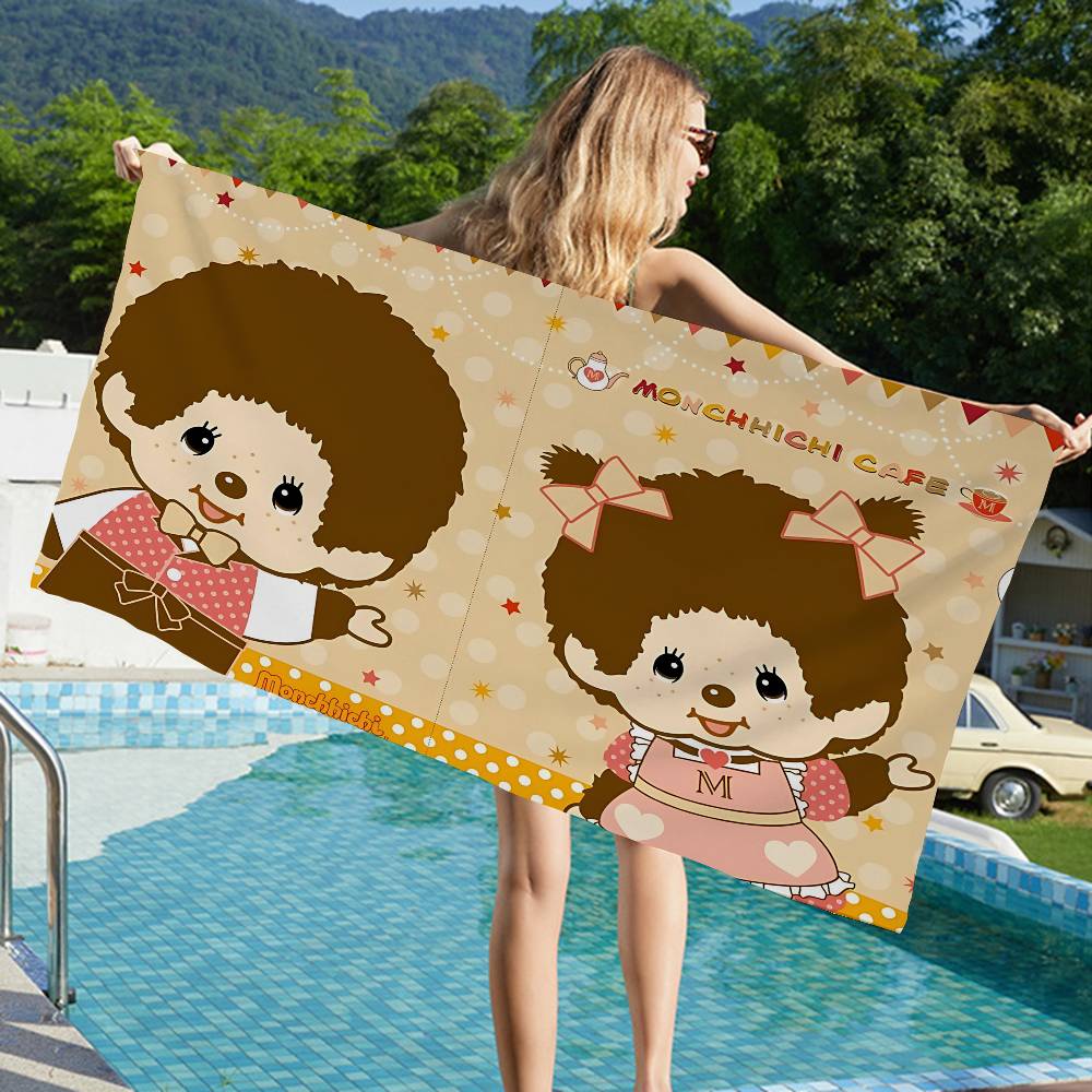Popular Logo M-Monchhichi Fashion Anime Beach Swimming Soft Absorbent Washcloth Children's Gifts for Kids Travel Camping Gym