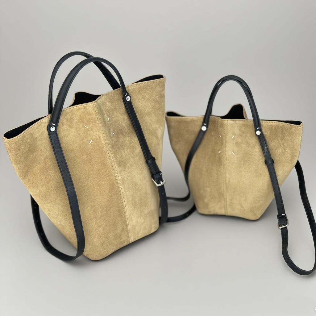 Frosted Cowhide 2025 New Niche High-end Shoulder Bag Large-capacity Tote Bag Portable Vegetable Basket Bag Genuine Leather