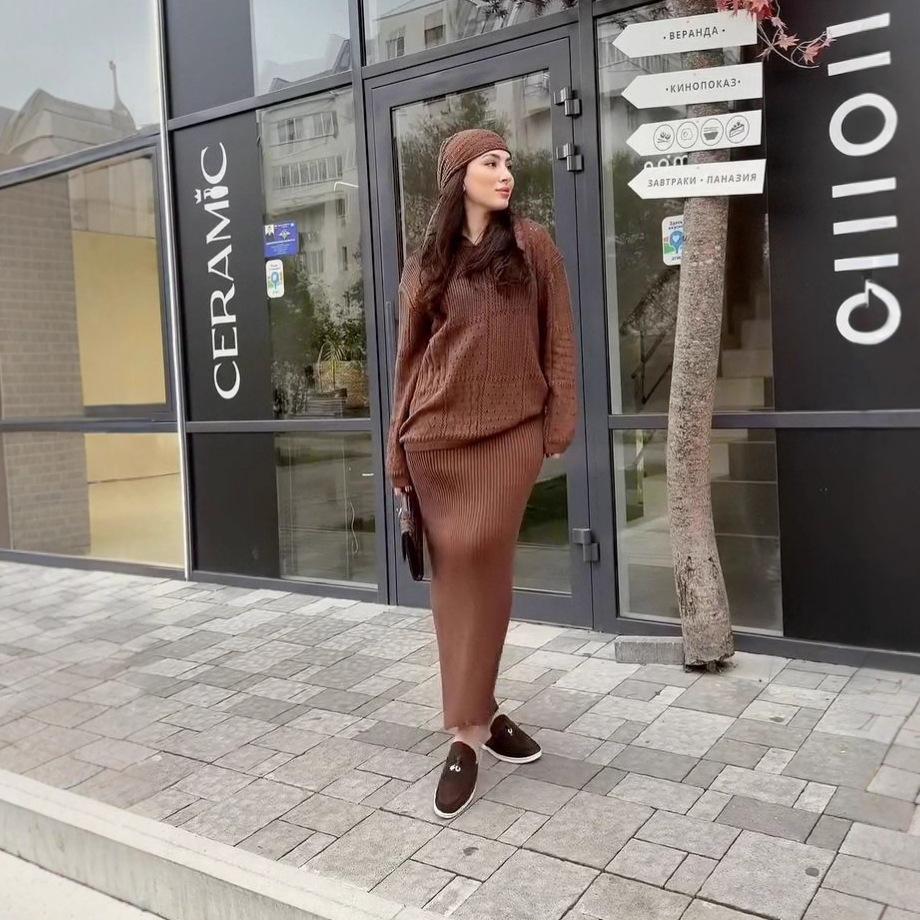 Autumn Winter Knit Sweater & Skirt Set: Women's Casual Loose Fit Two-Piece