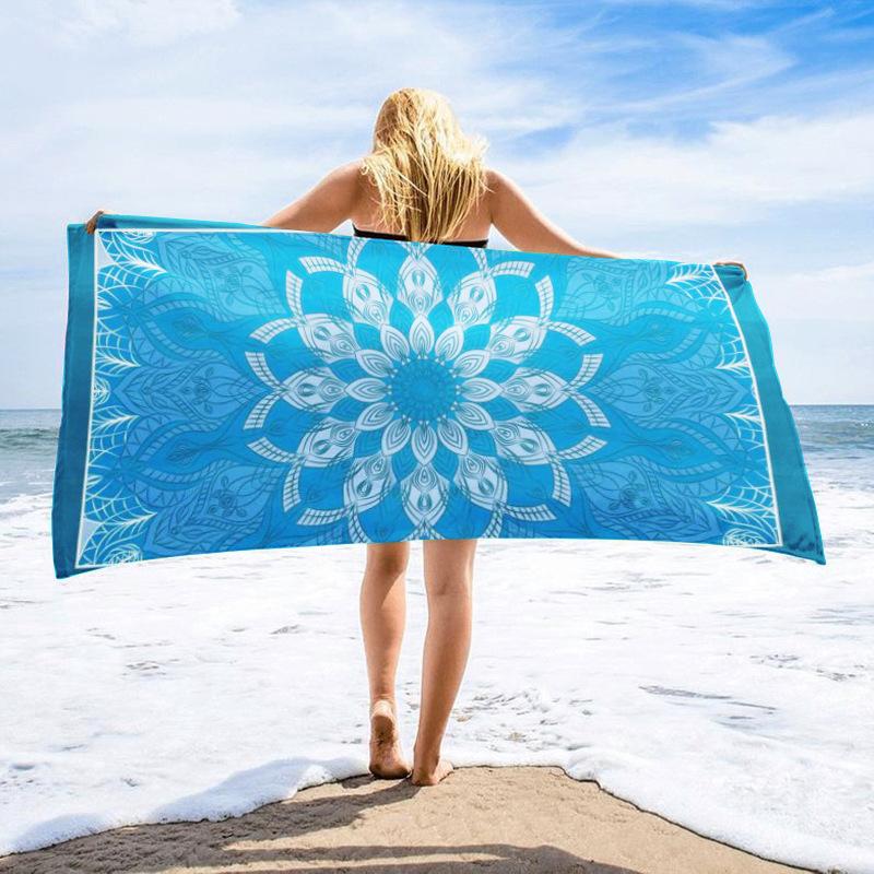 2026 Ultra-Fine Fiber Beach Towel Printed Surf Towel Water Absorption