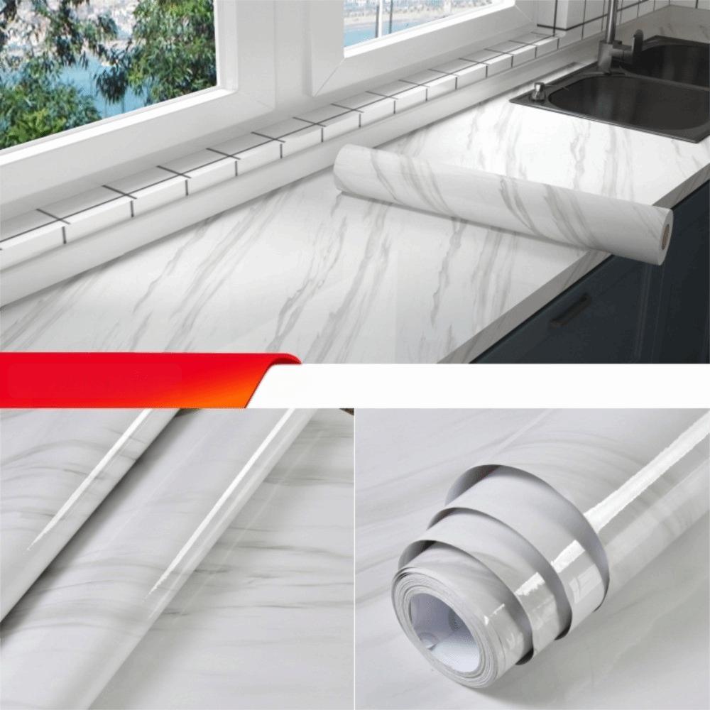 40/60cm Marble Grain Stickers Oilproof Self-Adhesive Decorative Film Waterproof Stickers Desktop