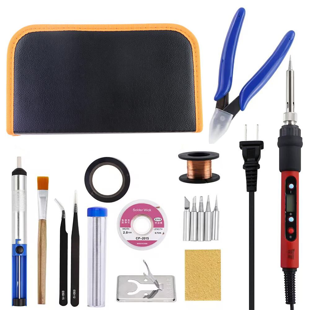 Digital Display Electric Soldering Iron Red 80W 110V / 220V Adjustable Temperature Solder Welding Desoldering Repair Tools