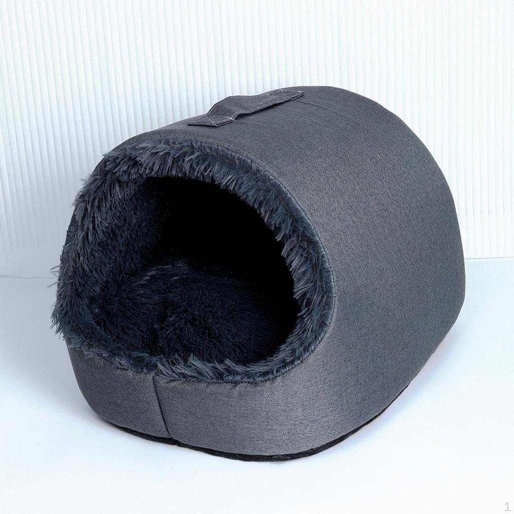 Cat Bed Cave House Enclosed with Portable Handle, Warm, Soft, Anti Slip Comfortable Pet Supplies