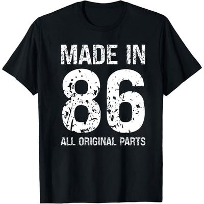 Made In 86 All Original Parts Summer Men TShirt Vintage Style Casual Wear For Birthday Gift For Him