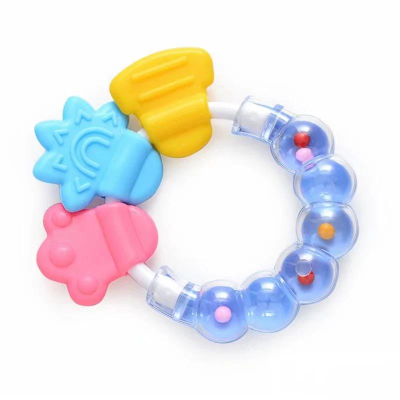 Baby Fruit Style Soft Rubber Rattle Teether Toy Newborn Chews Food Grade Silicone Teethers Infant Training Bed Toy Chew Toys Kid