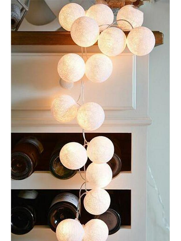 LED Cotton Ball String Lights - Colorful Flashing Lights for Christmas, Festivals, and Indoor Decoration