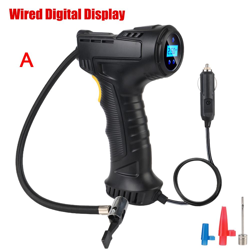 Pompă gonflabilă, compresor de aer pentru mașină, afișaj digital cu lumină LED pentru mașină, bicicletă, pneuri de mașină, portabil 75PSI 120W