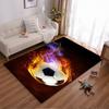 "Soccer Ball Carpet with Fiery Flame Design for Living Room Decor" Suitable for Use As an Anti-slip for Living Room Bedroom Sofas
