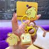 Official Hello Kitty Music Wooden Fish Fidget Keychain Press Button Sound Relief Plush Doll Pendant Cartoon Bag
