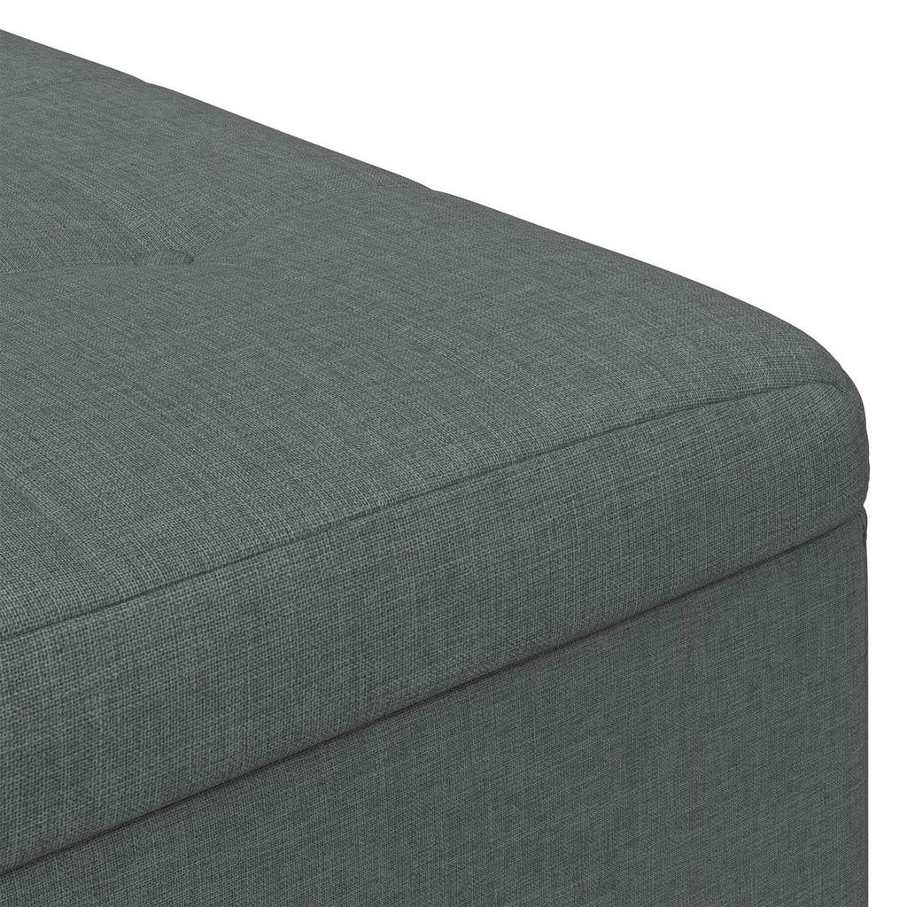 Storage Ottoman in Dark Grey 60 x 60 x 45 cm Fabric