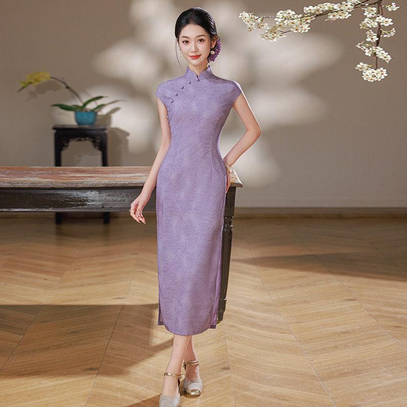 Blue-green national style new Chinese sleeveless long cheongsam improved young 1011 new women's high-end feeling spring and summer