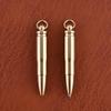 1PC Creative Brass Bullet Shape Portable Mini Rotatory Ballpoint Pen Signature Pen Multi-functional Car KeyChain Pendant