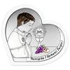 Silver Picture For A Boy, Souvenir of First Holy Communion, Colorful, In A White Frame, Heart With Engraving 6800-Owc 13.5 X 12