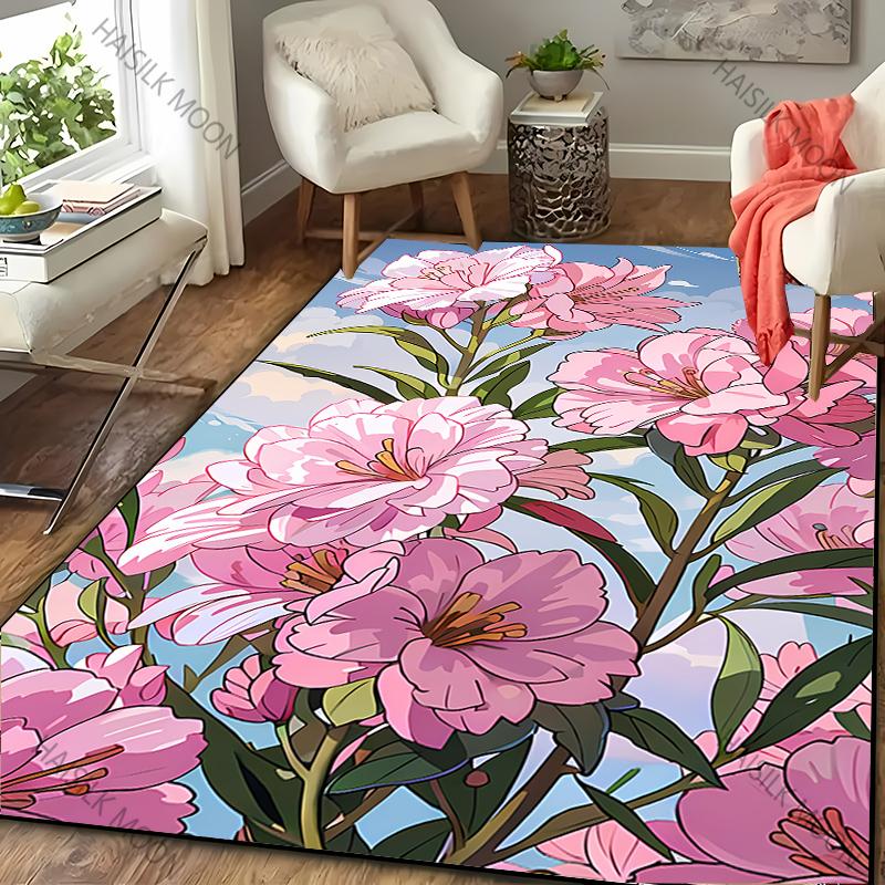 

3D Гарна Квіткова Тема Троянди Півонії Килим Вітальня Спальня Диван Велика Площа Декоративний Килимок Дитяча Ігрова М який Нековзкий Килим Подарунок 40x60cm (16x24in)