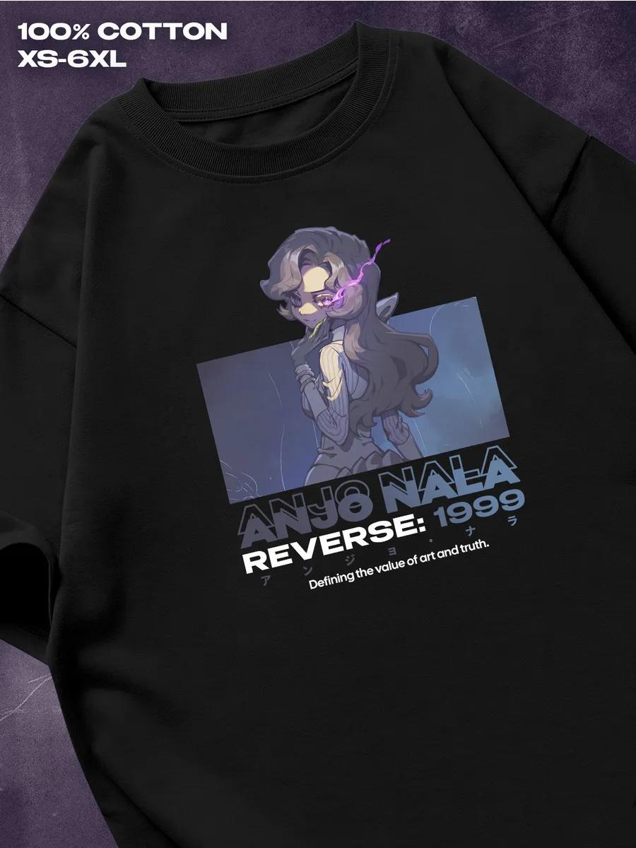 

Reverse 1999 Enju Nala black T‑shirt Mens Tshirt Womens Tshirts with Letters Print Short Sleeves T-Shirt Casual Street Tee Shirt Top XXXL