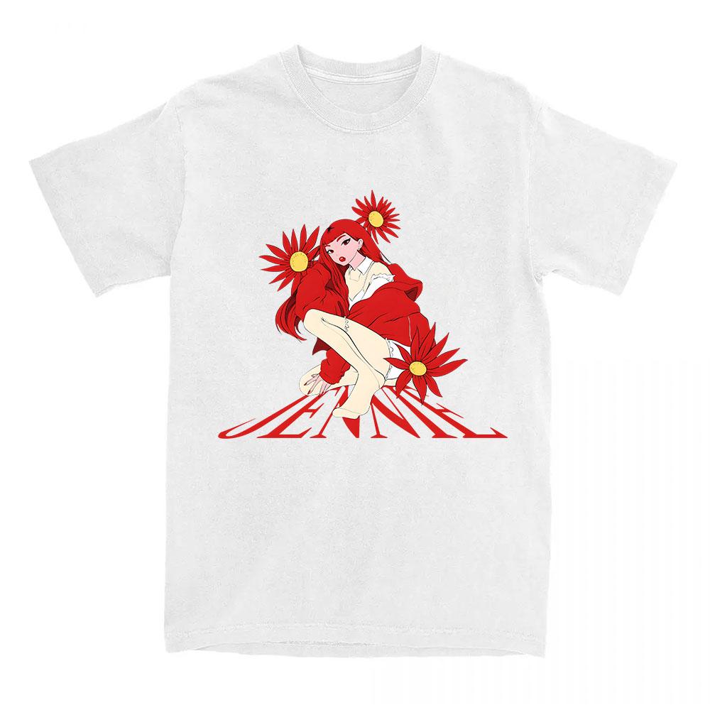 Jennie Back To School Anime Tee Short Sleeve Cotton T-shirt Casual Fashion Graphic Printing Tshirts O-neck Women Men Top