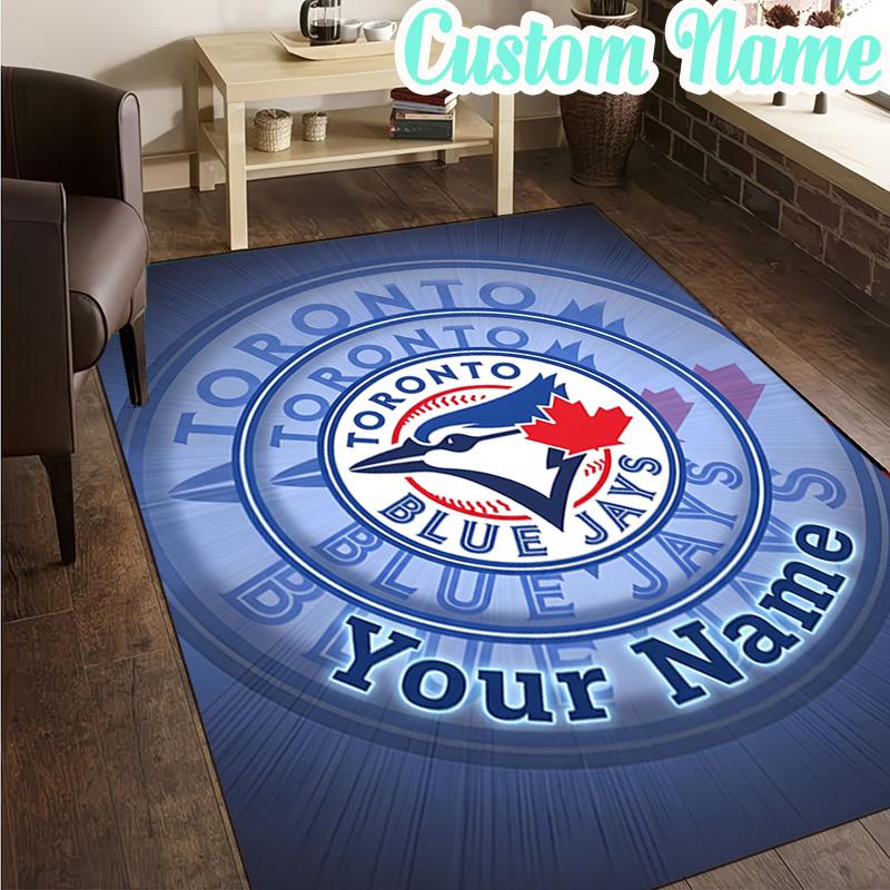 Custom Name Toronto Jays Rug, Office Rug, Chair Rug, Carpet for Living Rooms, Doormat Game Rug Home Decor Christmas Gifts