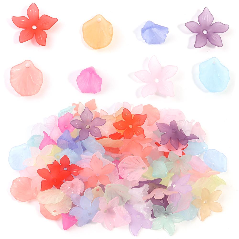 100pcs/lot Candy Color  Acrylic Beads Colorful Multi-shaped Loose Spacer Beads for Necklace Bracelet Jewerly Making Accessories