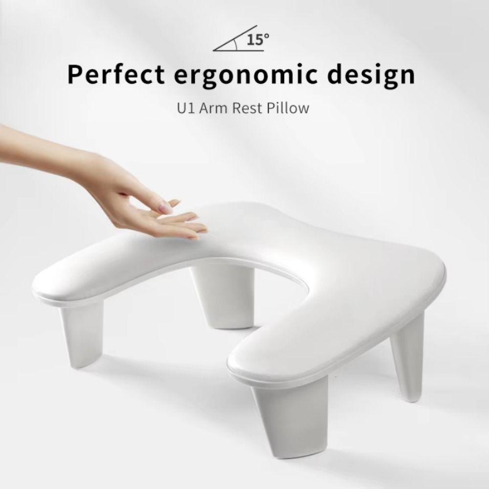 Height Adjustable U-Shaped Nail Arm Rest PU Surface Manicure Hand Rest Cushion  Nails Tech