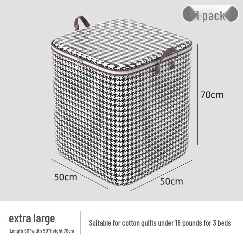 Large Transparent Foldable Fabric Wardrobe Organizer Box - Extra Capacity Quilt and Clothes Storage Basket