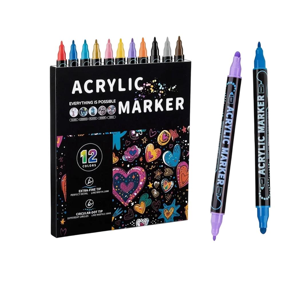 Double-headed Drawing Pen Set DIY Doodling Pen With Stackable Colors Dudu Pen Tip Pen 12ml