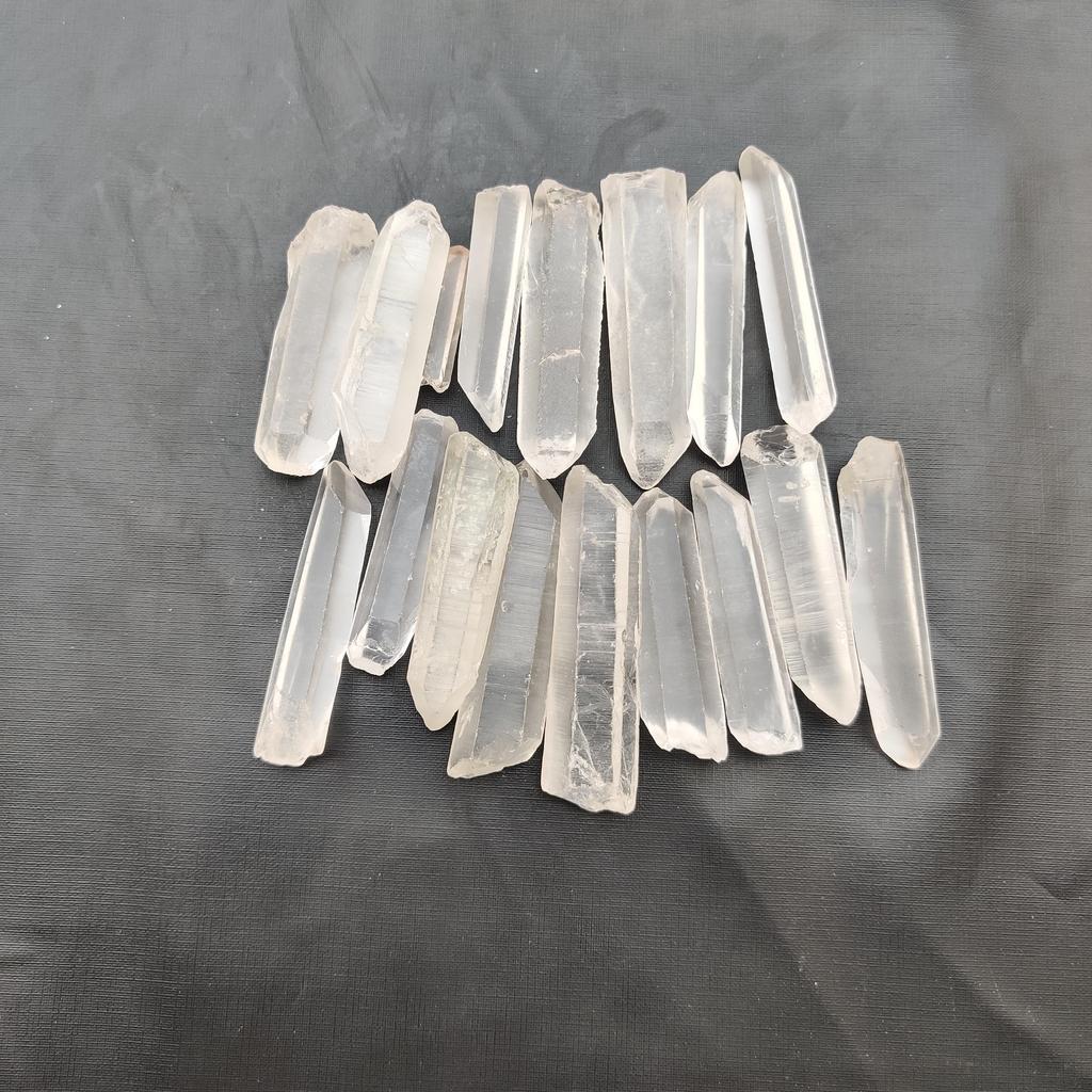 Natural Crystal Quartz Pencil Shape Loose Gemstone Rough Lot, Crystal Quartz Loose Gemstone Raw Lot.