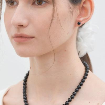 Collier halden simple noir onyx (N014_8mm)