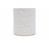 Yamakou Japanese Ceramic White Porcelain Arabesque Design, 7-inch (2-piece) Cylindrical Vase for Buddhist Altar Flowers, Approx. 21cm H X 8.7cm D
